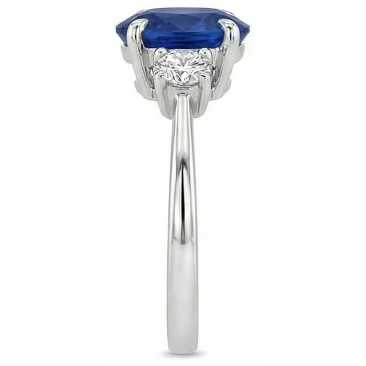 naturel round saphir 3.50carats bague sur blanc