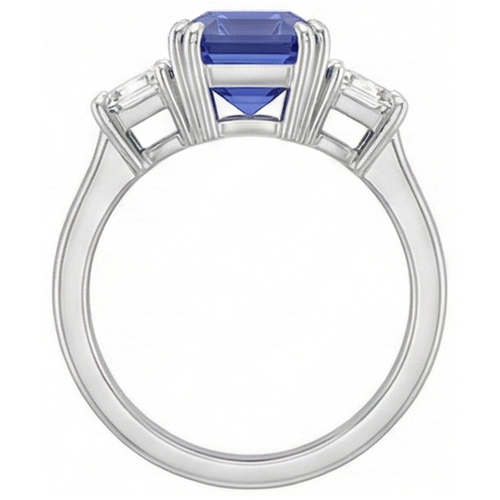 naturel diamant 3carats bague vue de profil
