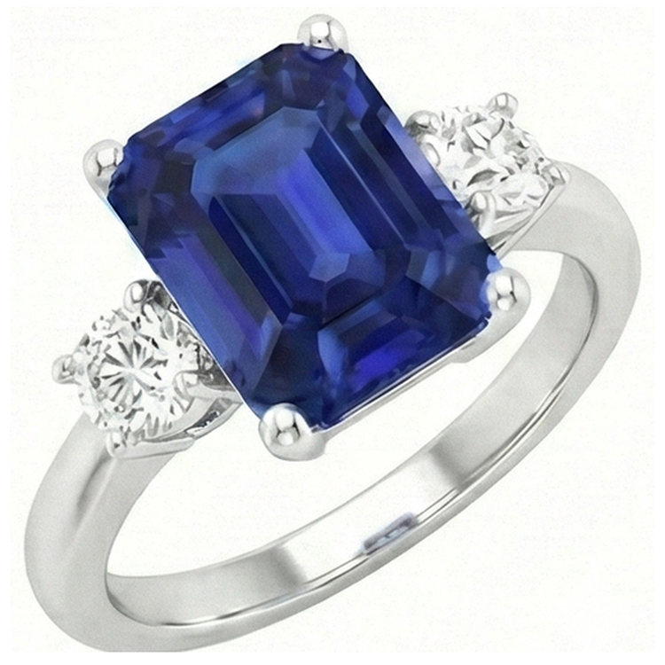 naturel diamant 4.50carats bague angle de côté