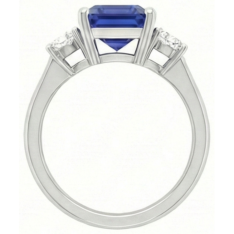 naturel diamant 4.50carats bague vue de profil