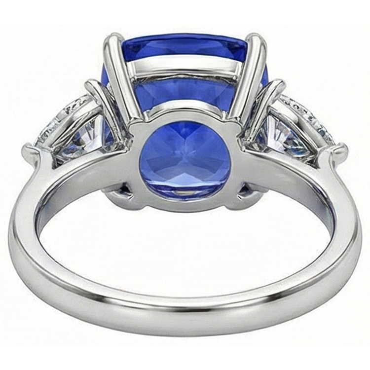 naturel trillion diamant 3carats bague sur blanc