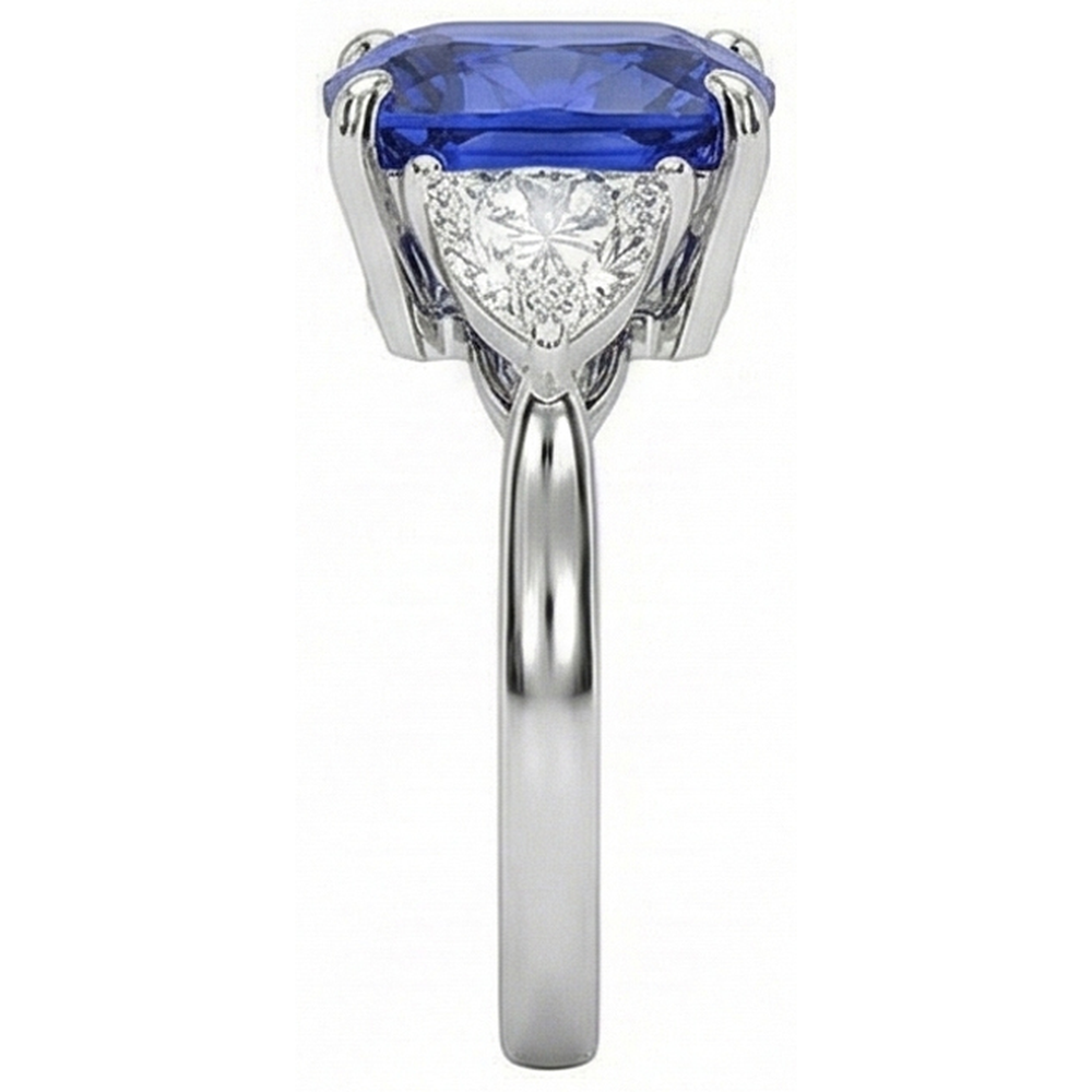 naturel trillion diamant 3carats bague vue de dessus