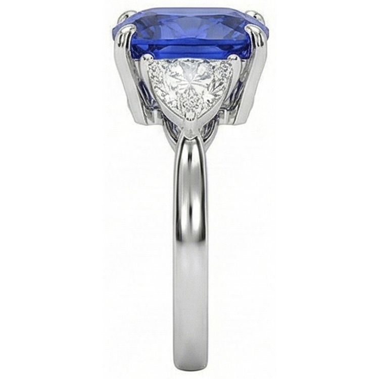 naturel trillion diamant 3carats bague vue de dessus