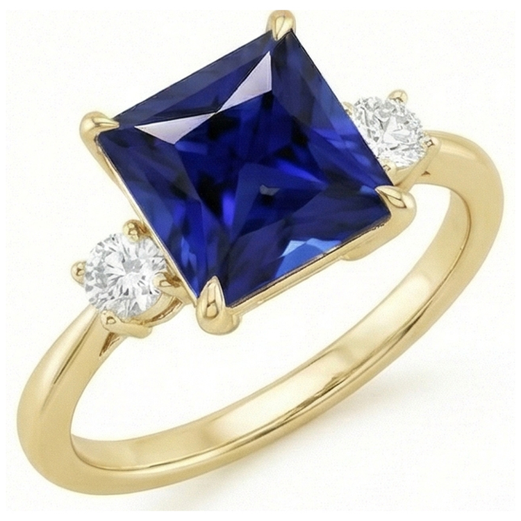 naturel diamant 5.25carats bague angle de côté