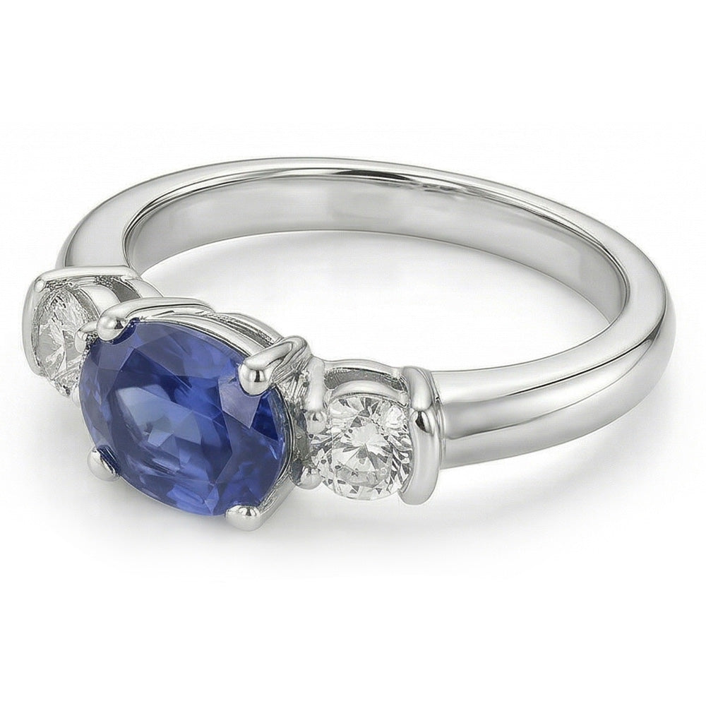 naturel oval diamant 5carats bague vue de face