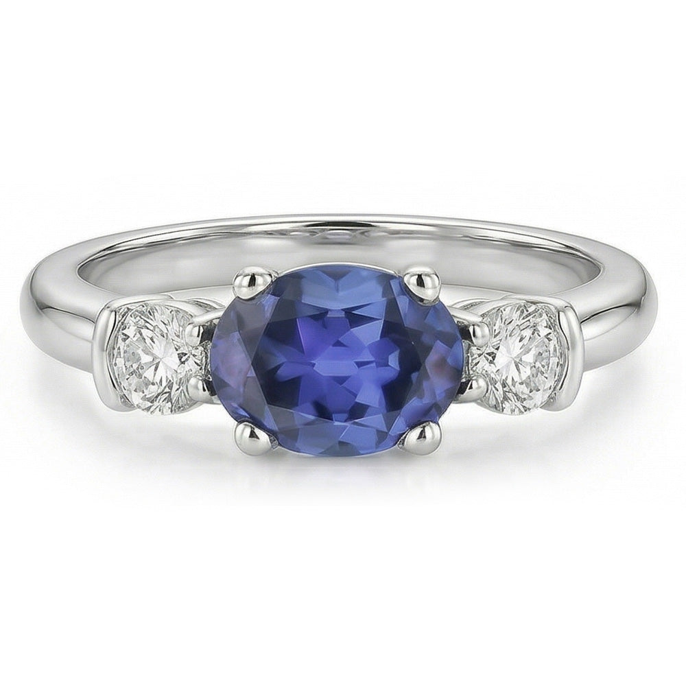 naturel oval diamant 5carats bague angle de côté