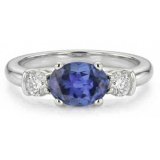 naturel oval diamant 5carats bague angle de côté