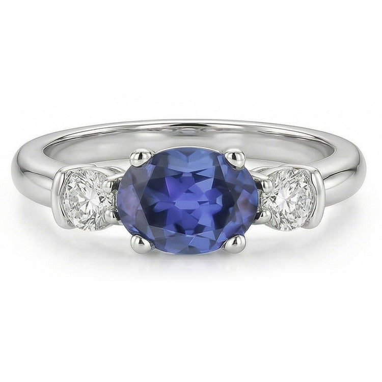 naturel oval diamant 5carats bague angle de côté