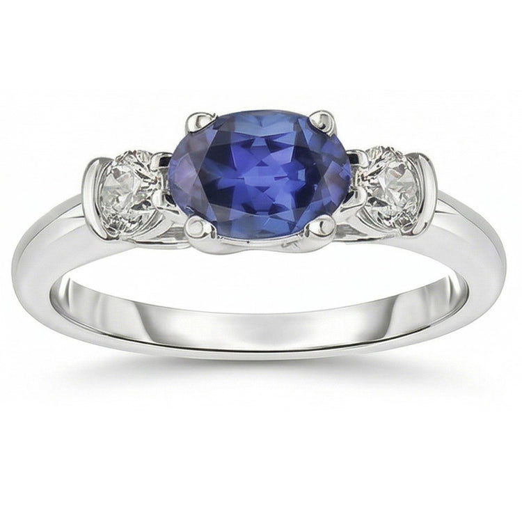 naturel oval diamant 5carats bague vue de dessus
