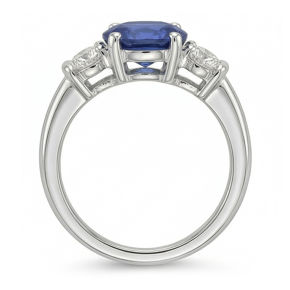 naturel oval diamant 5carats bague vue de profil