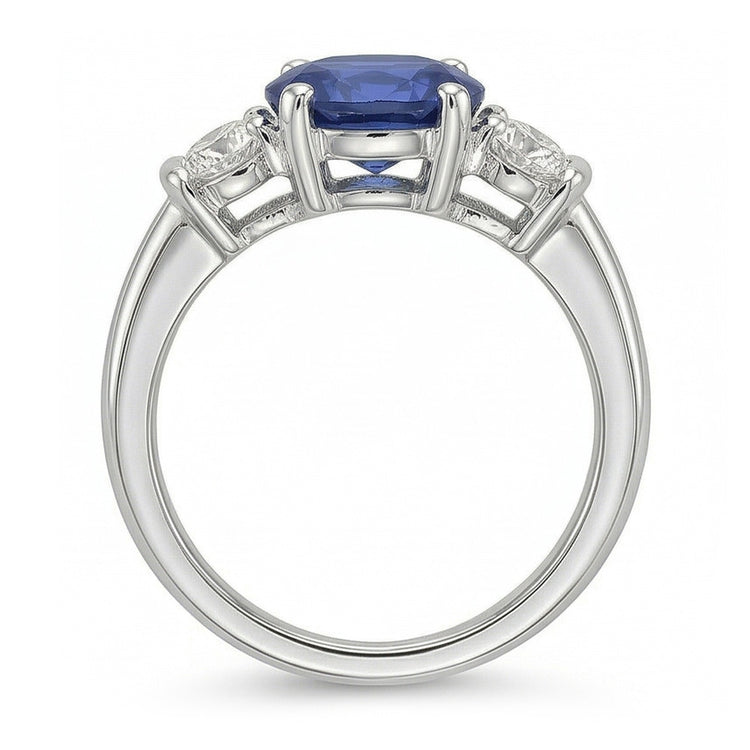 naturel oval diamant 5carats bague vue de profil