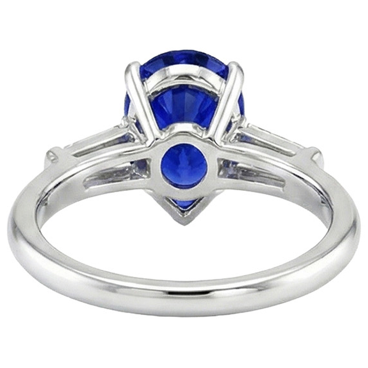 naturel baguette diamant 4.50carats bague détail rapproché
