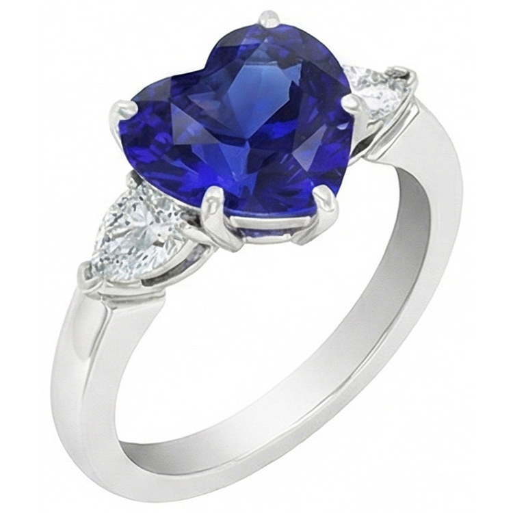 naturel pear diamant 4carats bague angle de côté