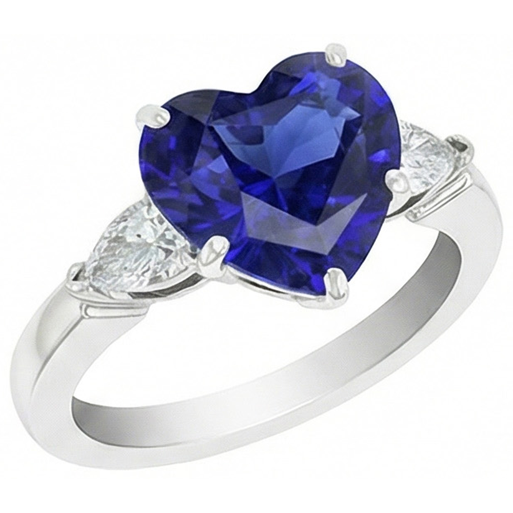naturel pear diamant 4carats bague détail rapproché