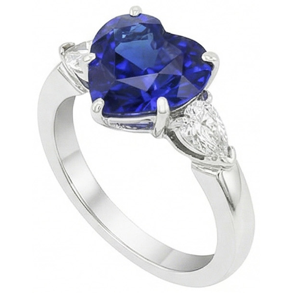 naturel pear diamant 4carats bague vue de dessus