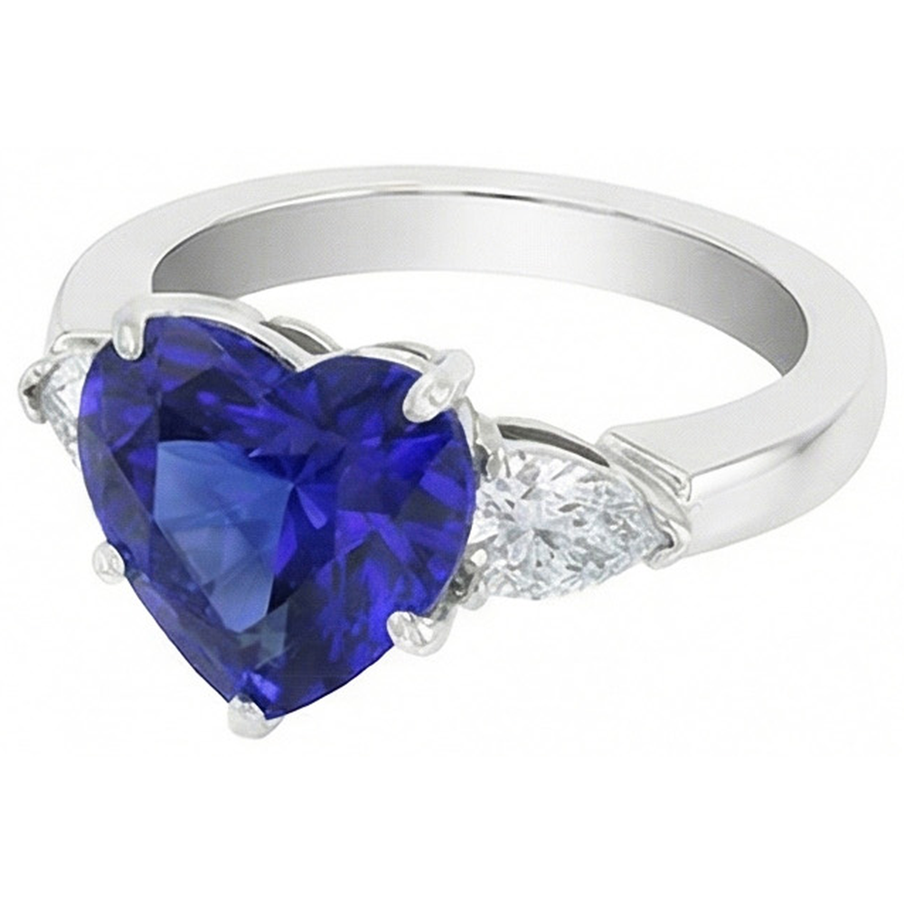naturel pear diamant 4carats bague vue de profil