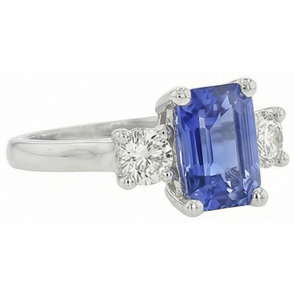 naturel round diamant 2.50carats bague vue de face