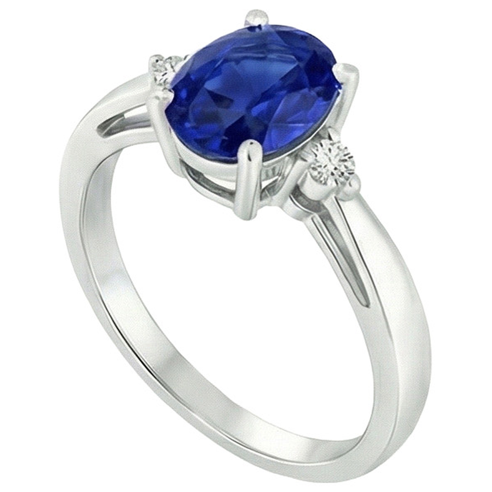 naturel oval saphir 4.75carats bague vue de dessus