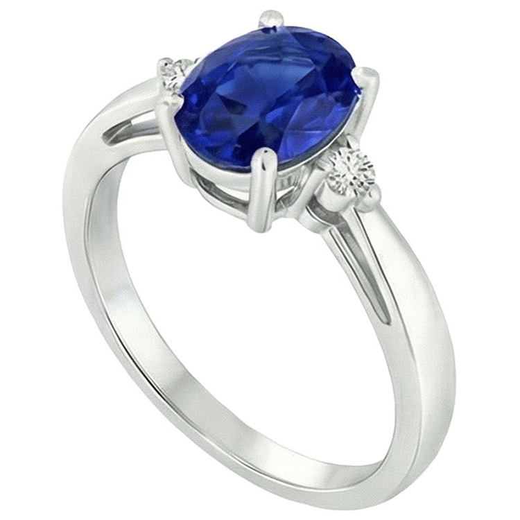 naturel oval saphir 4.75carats bague vue de dessus