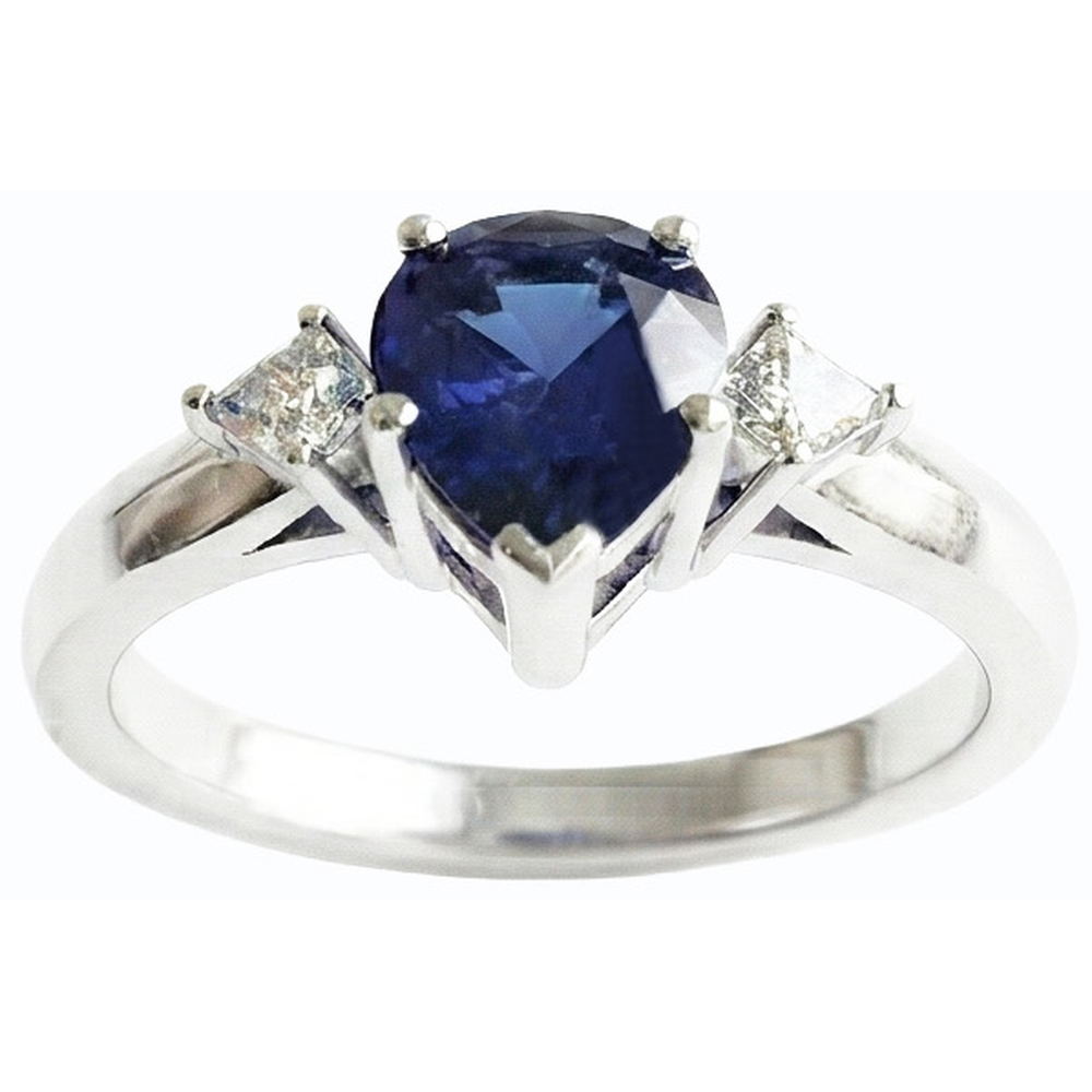 naturel pear diamant 3carats bague détail rapproché