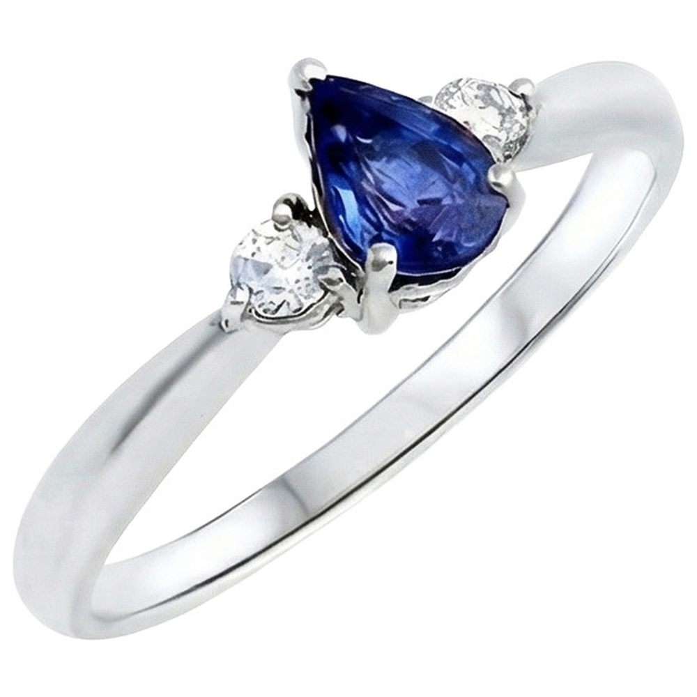 naturel round saphir 1.50carats bague vue de dessus
