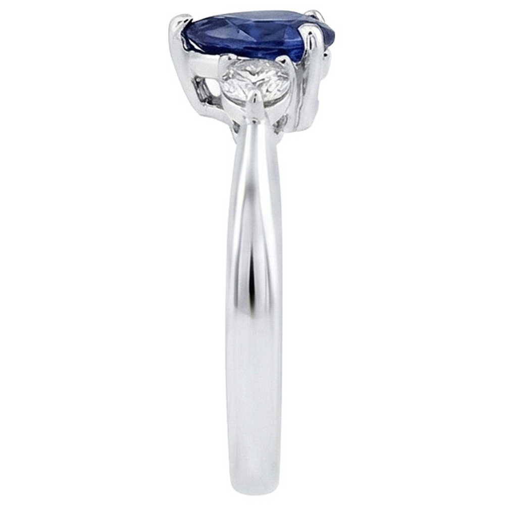 naturel round saphir 1.50carats bague vue de profil