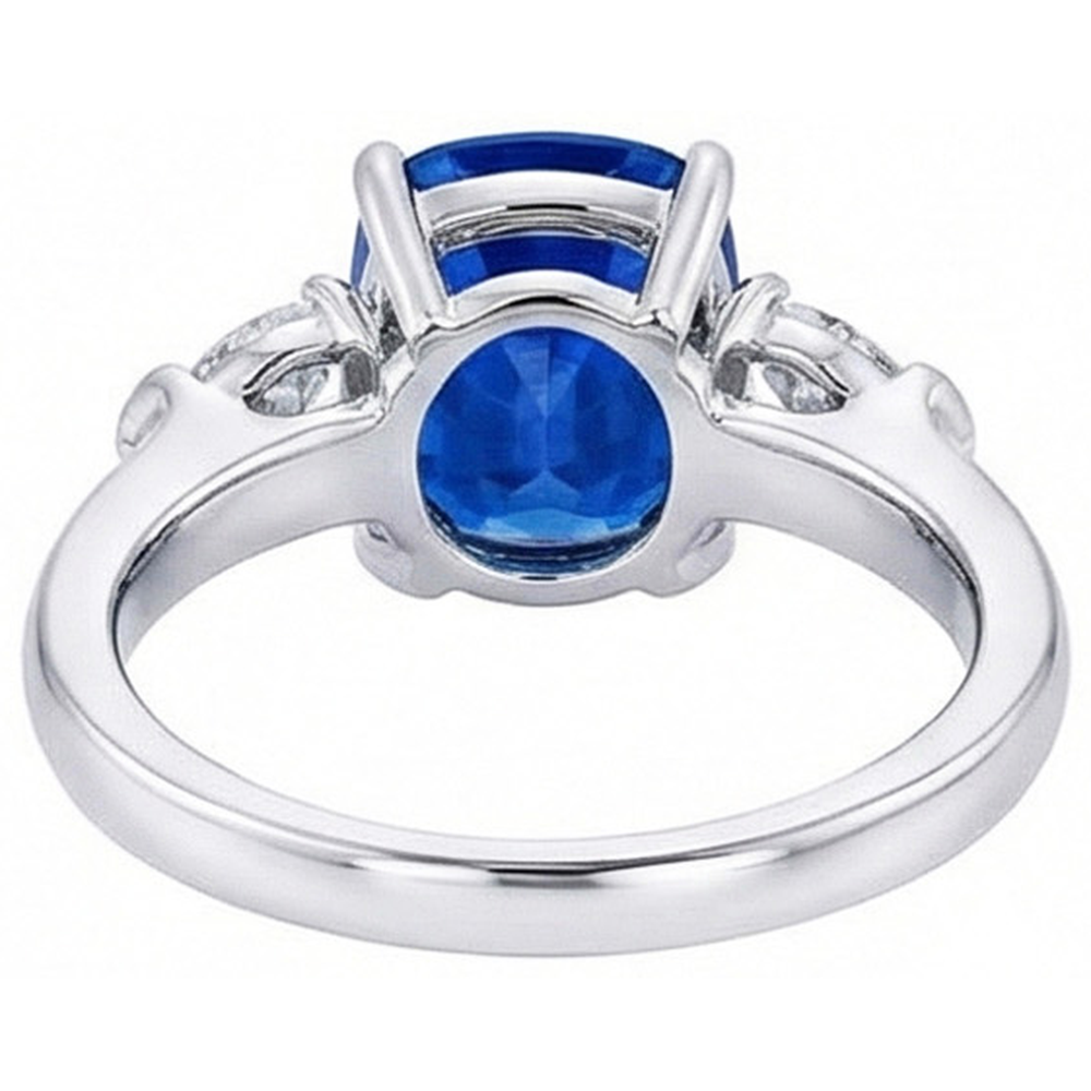 naturel cushion diamant 3.25carats bague vue de profil