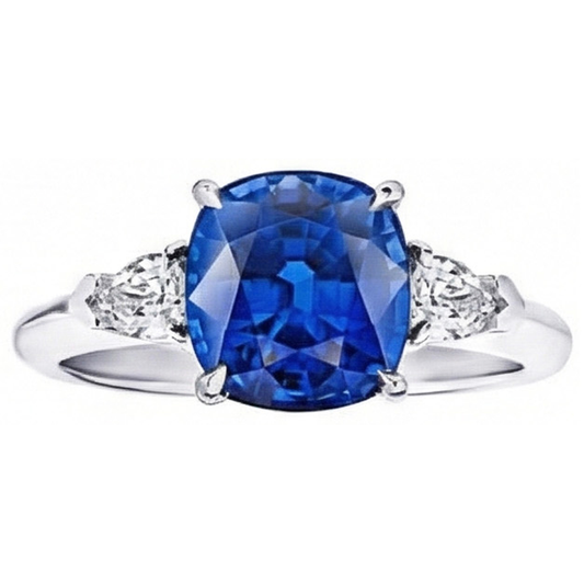 naturel cushion diamant 3.25carats bague angle de côté