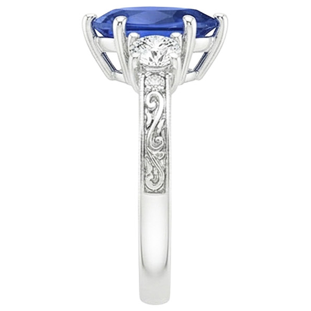 naturel pear diamant 3.50carats bague sur blanc