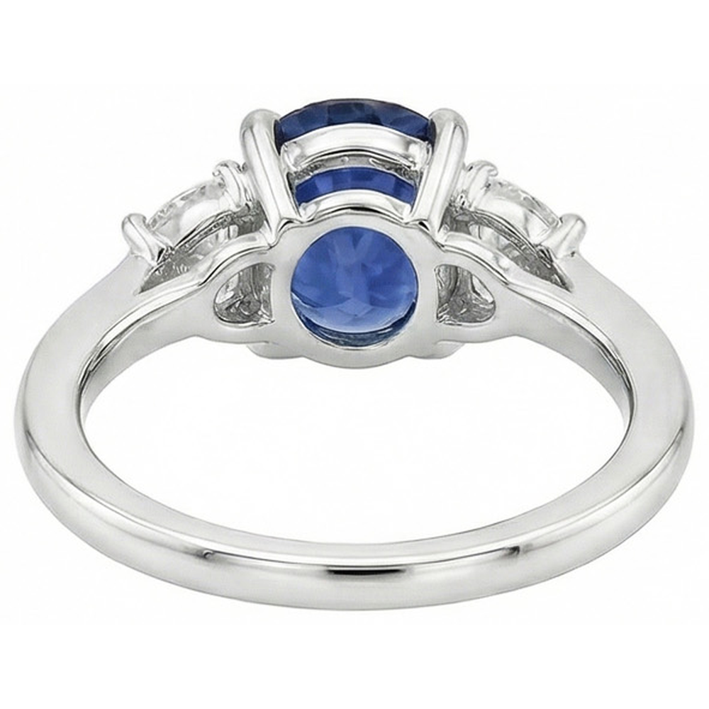 naturel oval diamant 2carats bague sur blanc