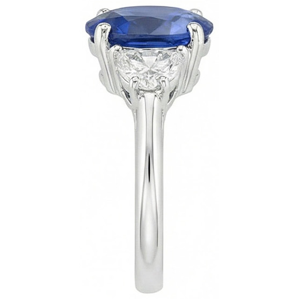 naturel oval diamant 2carats bague vue de profil
