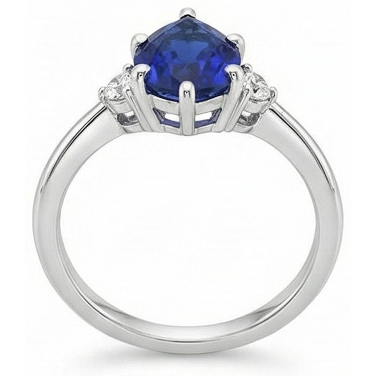 naturel pear diamant 6.75carats bague sur blanc