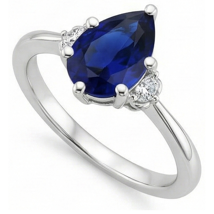 naturel pear diamant 6.75carats bague vue de dessus