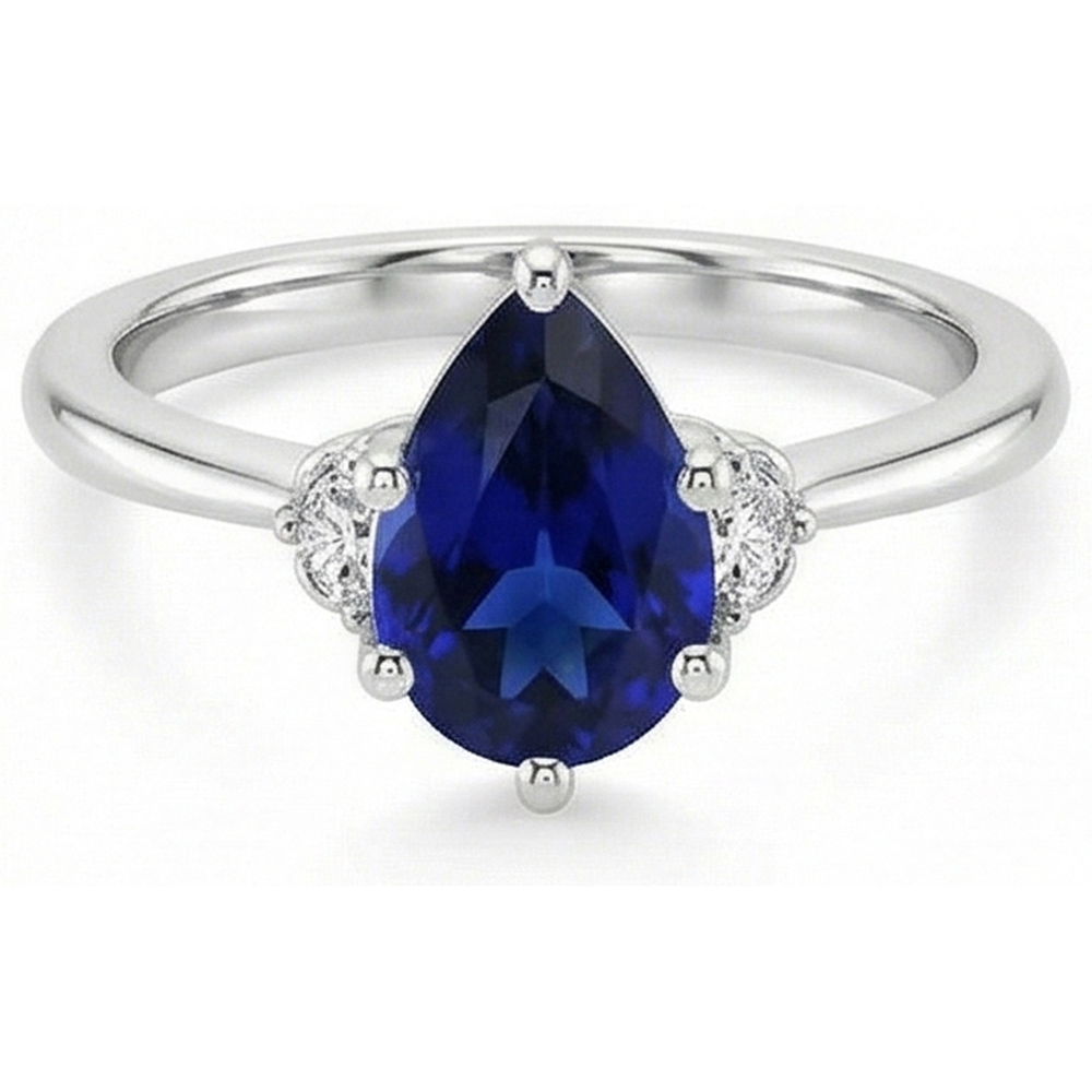naturel pear diamant 6.75carats bague détail rapproché
