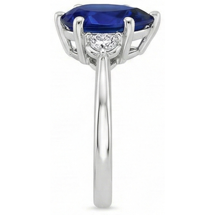 naturel pear diamant 6.75carats bague vue de profil