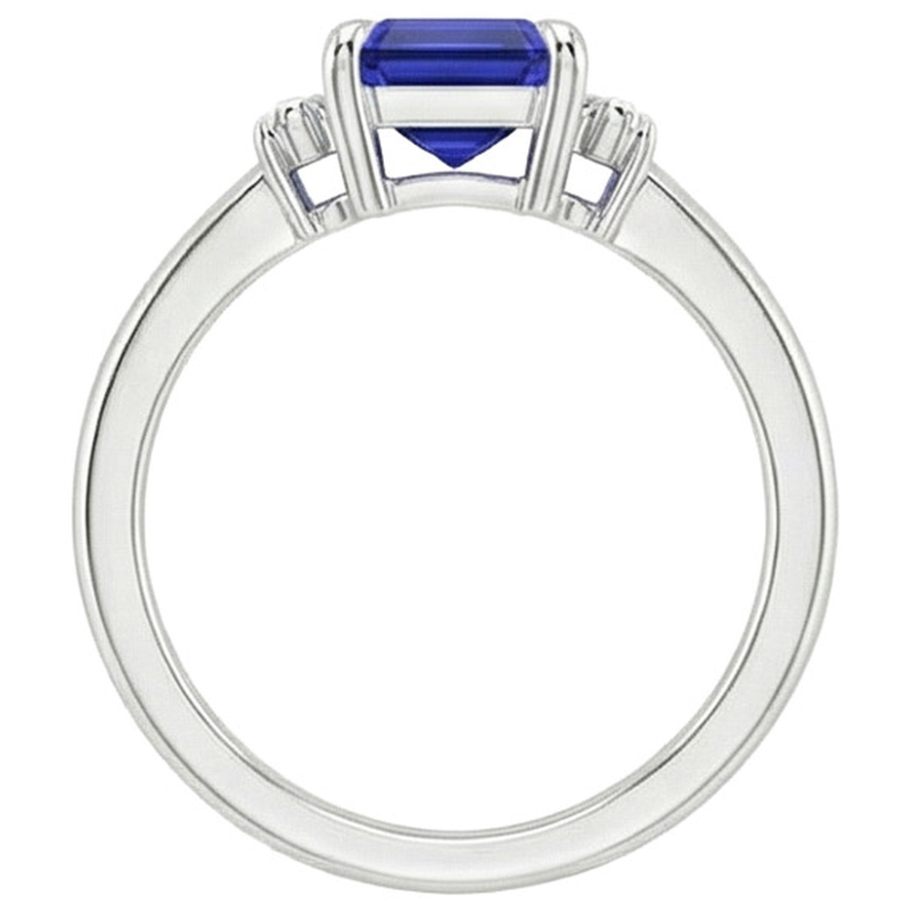 naturel baguette diamant 2.50carats bague sur blanc