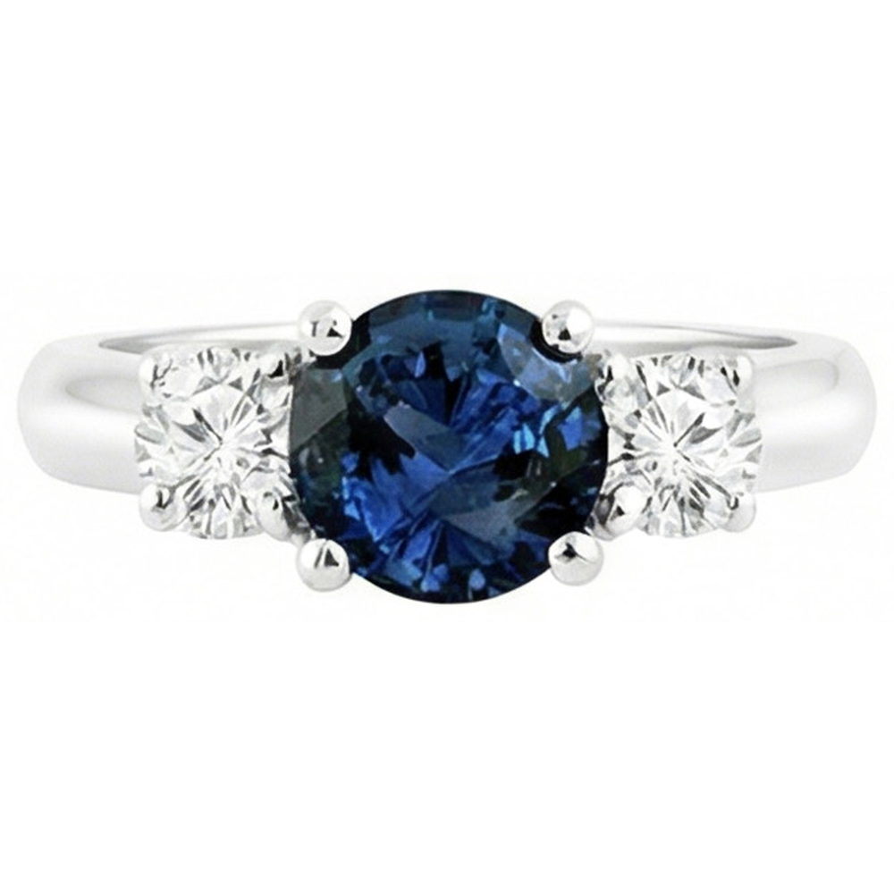 naturel round diamant 4.50carats bague angle de côté