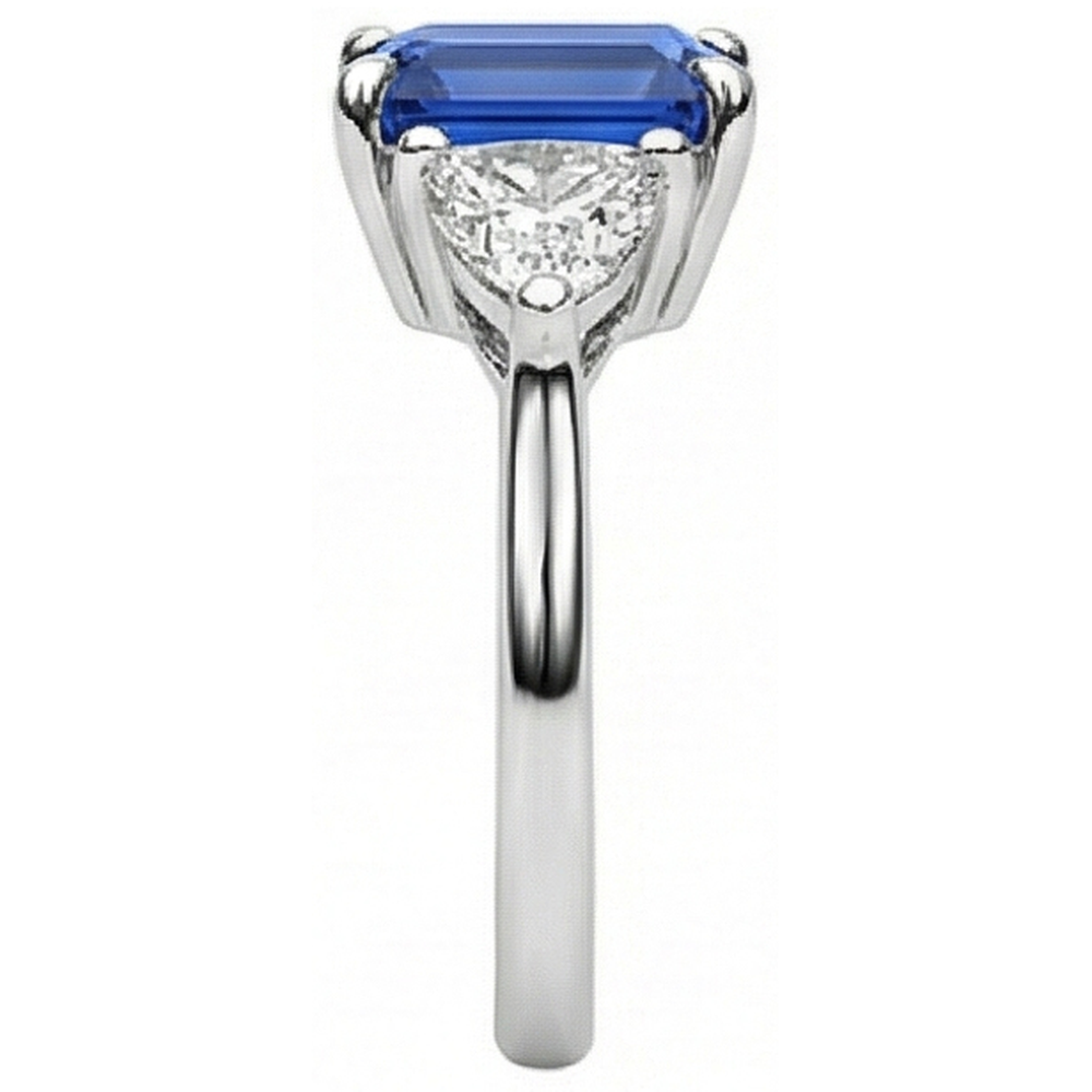 naturel trillion diamant 2.50carats bague vue de profil