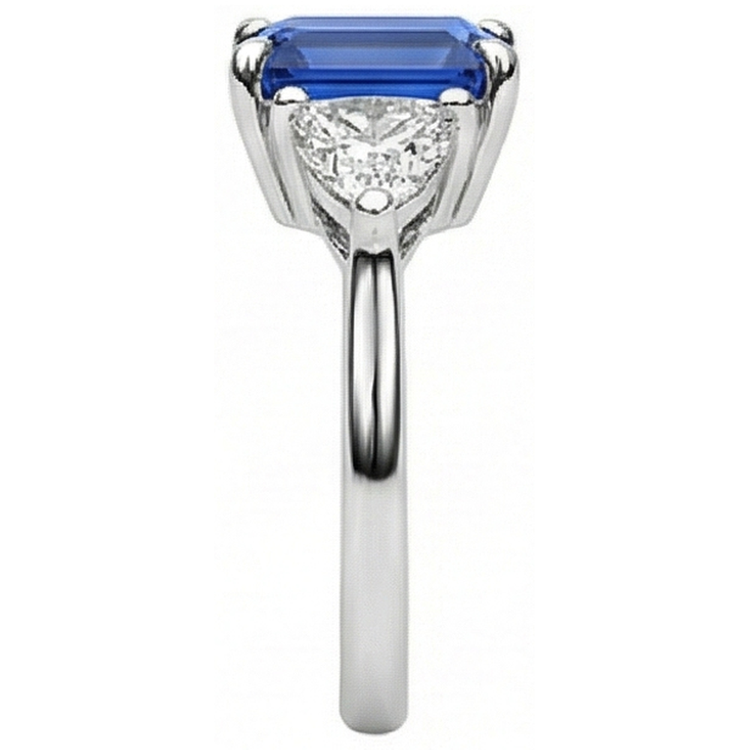 naturel trillion diamant 2.50carats bague vue de profil