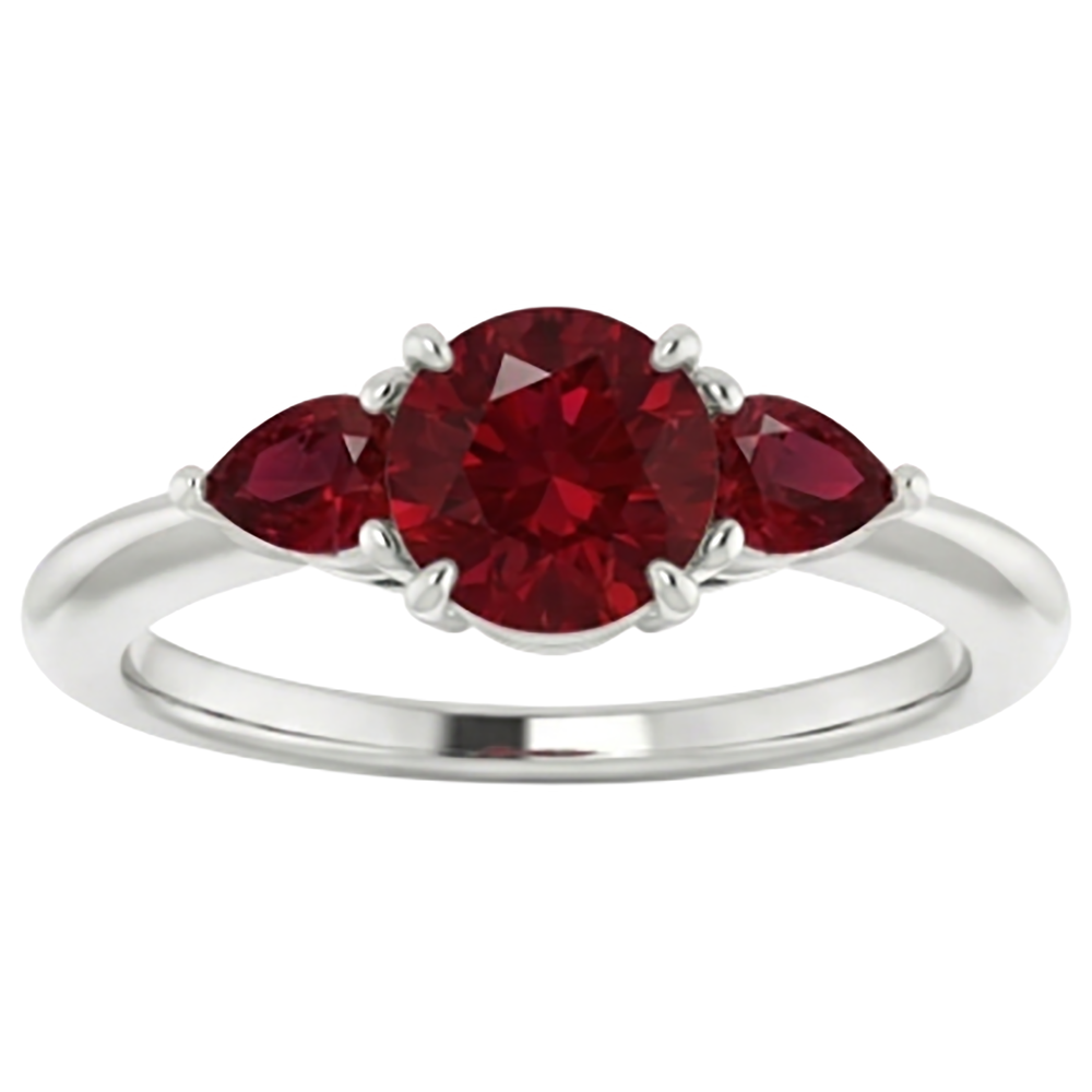 naturel round rubis 1.50carats bague vue de face