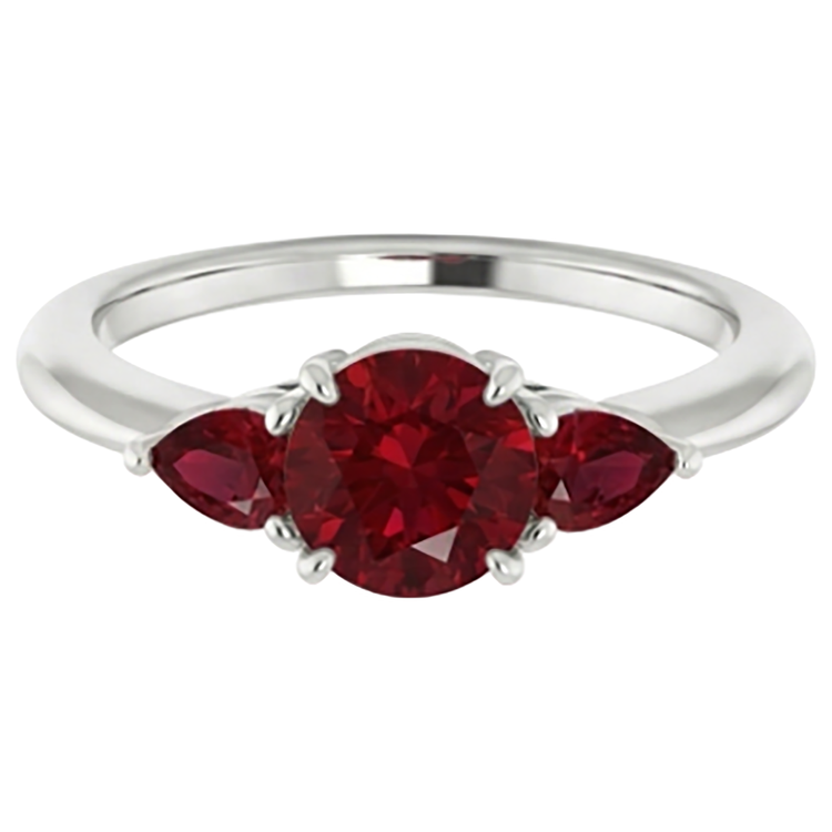 naturel round rubis 1.50carats bague détail rapproché