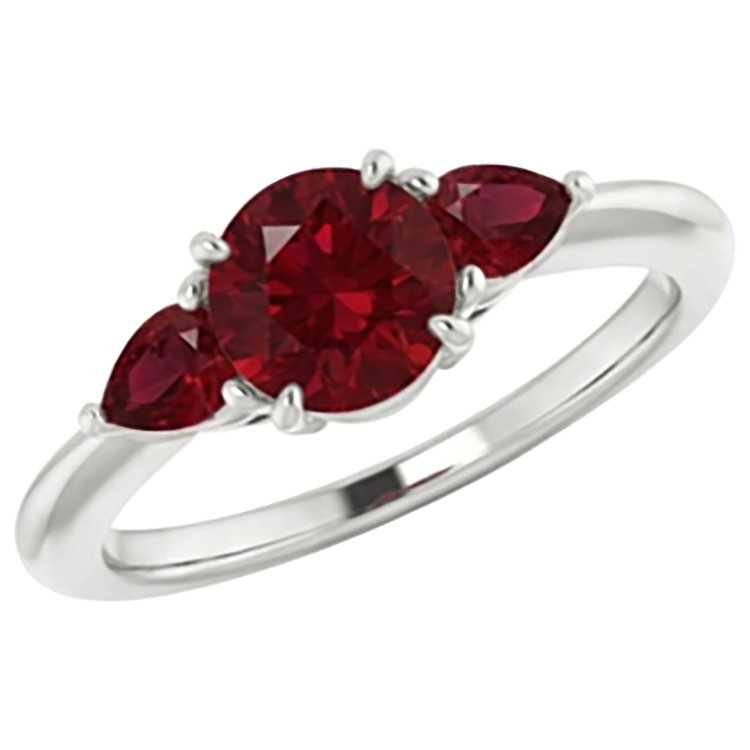 naturel round rubis 1.50carats bague vue de dessus