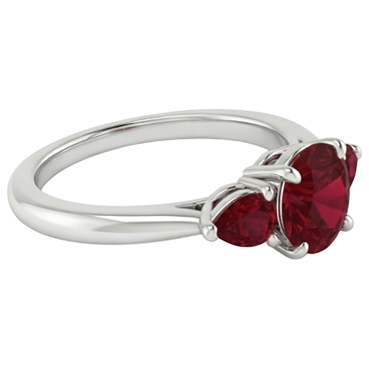 naturel round rubis 1.50carats bague vue de profil