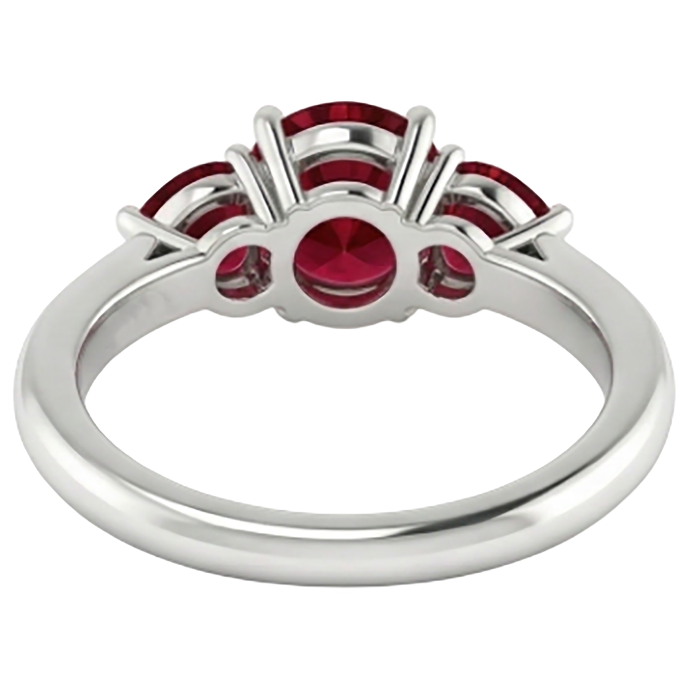 naturel round rubis 1.50carats bague sur blanc