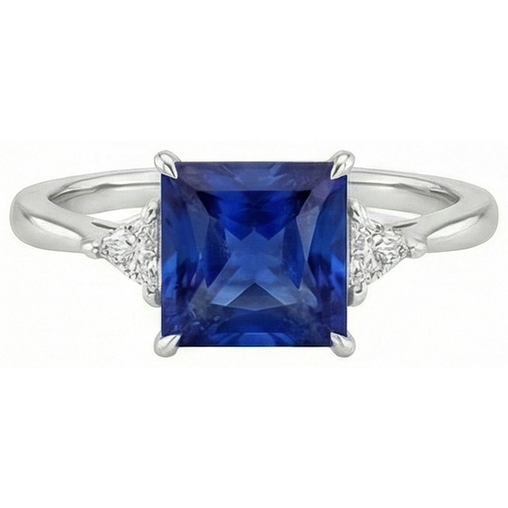 naturel princess saphir 5.50carats bague détail rapproché