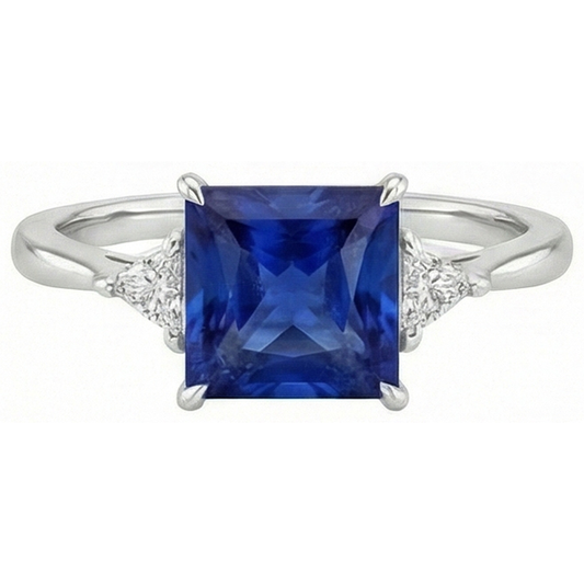 naturel princess saphir 5.50carats bague détail rapproché