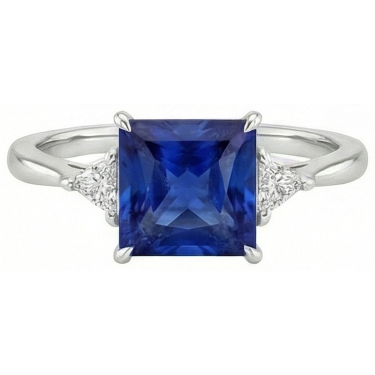 naturel princess saphir 5.50carats bague détail rapproché