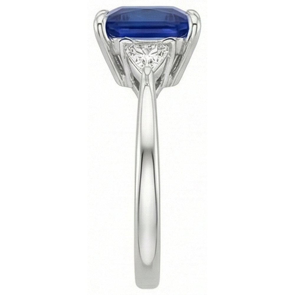 naturel princess saphir 5.50carats bague vue de profil