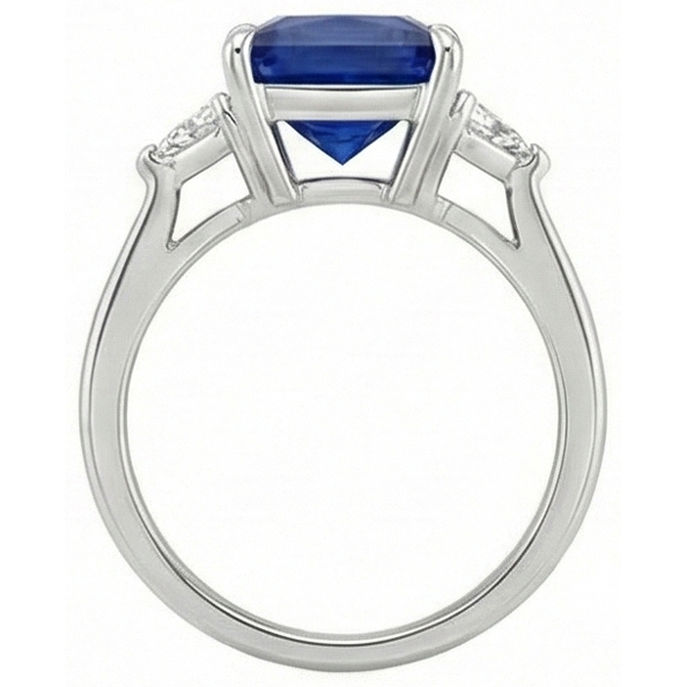 naturel princess saphir 5.50carats bague sur blanc