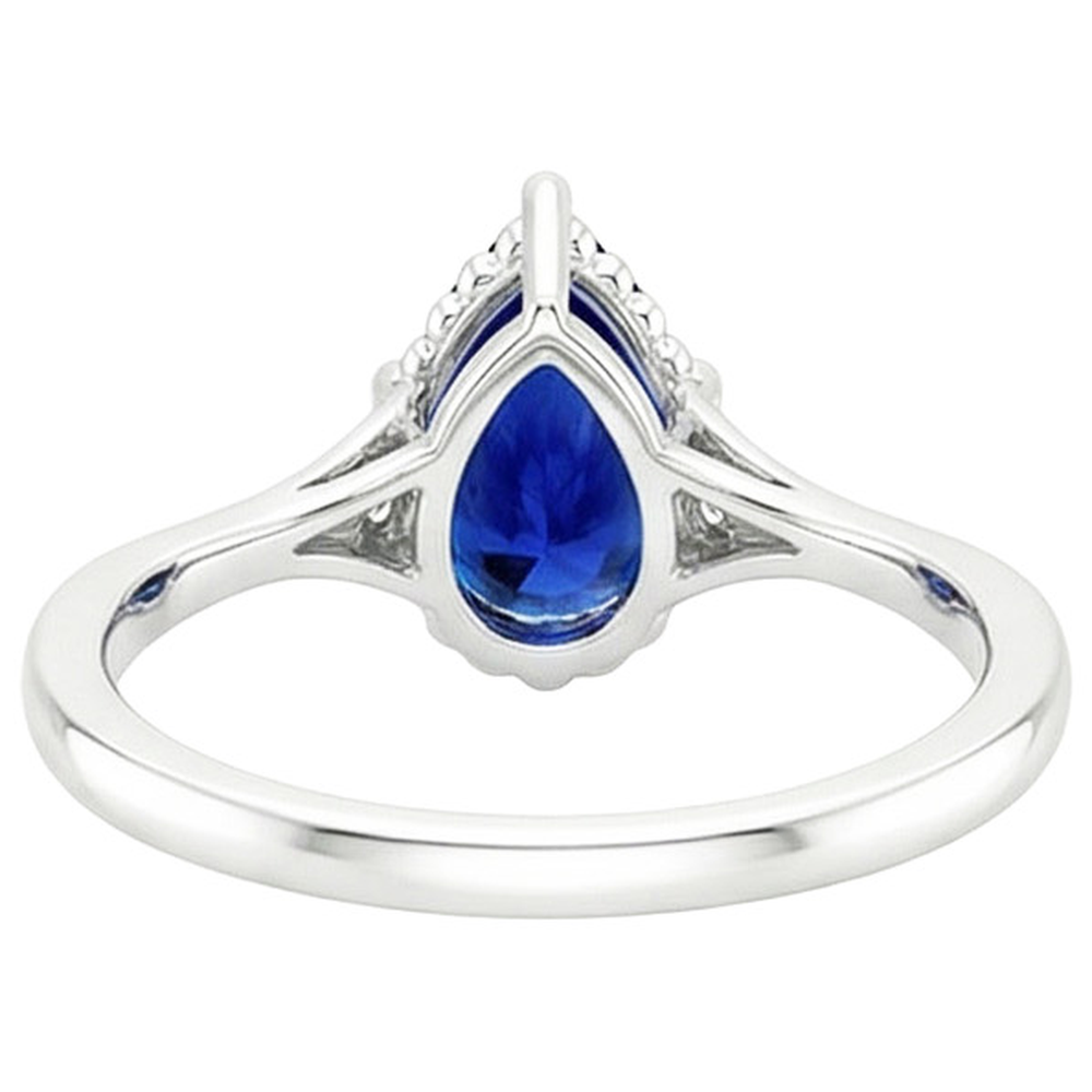 naturel pear diamant 3.25carats bague angle de côté
